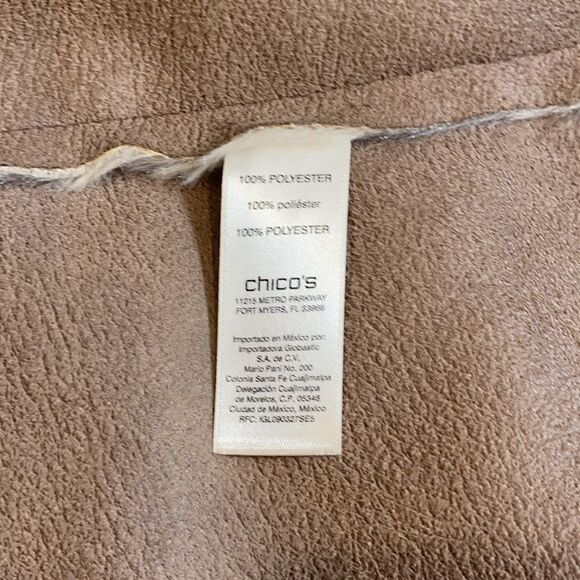 ❤️Last Chance Chico’s faux fur faux suede open front vest size M - Picture 9 of 10